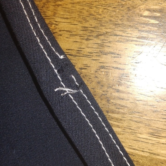 Navy Blue St. John Sport Pants with White Stitching 2 - Picture 9 of 10